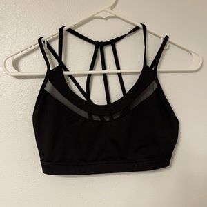 Victoria’s Secret black strappy racer back sports bra size Small